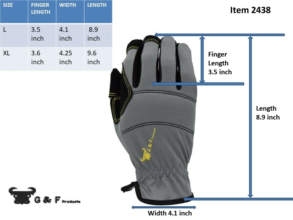 All Purpose Utility Work Gloves High Performance Mechanics Gloves, 3 Pair