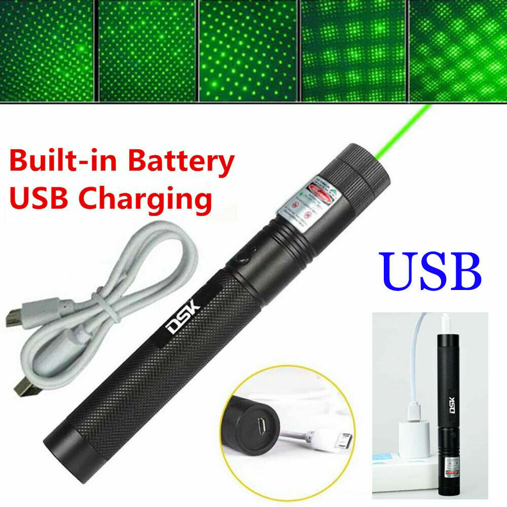 1mw 990Miles Green Laser Pointer Pen USB Rechargeable 532nm Visible Beam Lazer