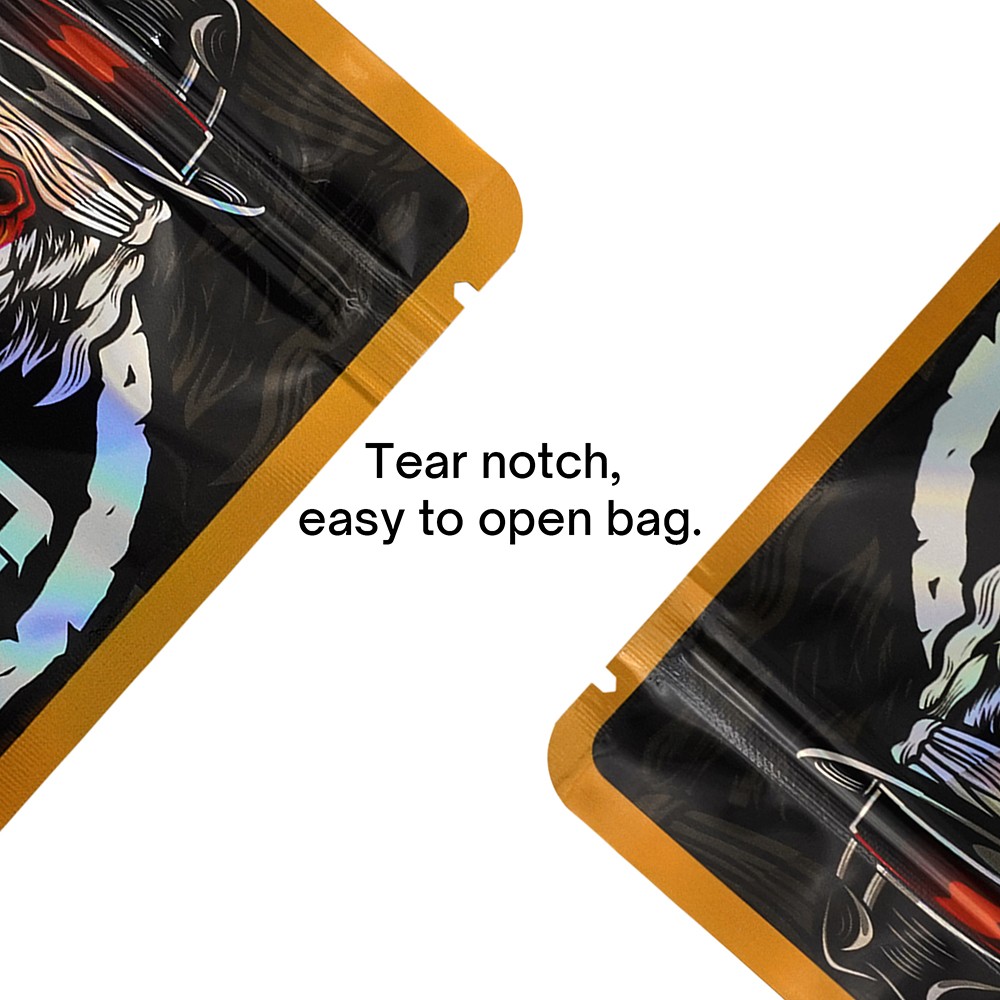 100pcs Mixed Pack Stand Up Mylar Bags Smell Proof Food 3.5g Zip Seal Foil Pouch