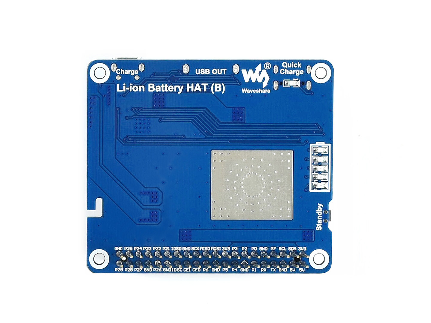 Waveshare Li-polymer Battery HAT for Raspberry Pi SW6106 Power Bank Solution 5V