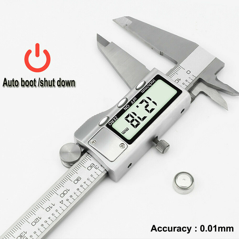 150mm Digital Vernier Caliper 6” Stainless Steel Micrometer LCD Gauge Measuring