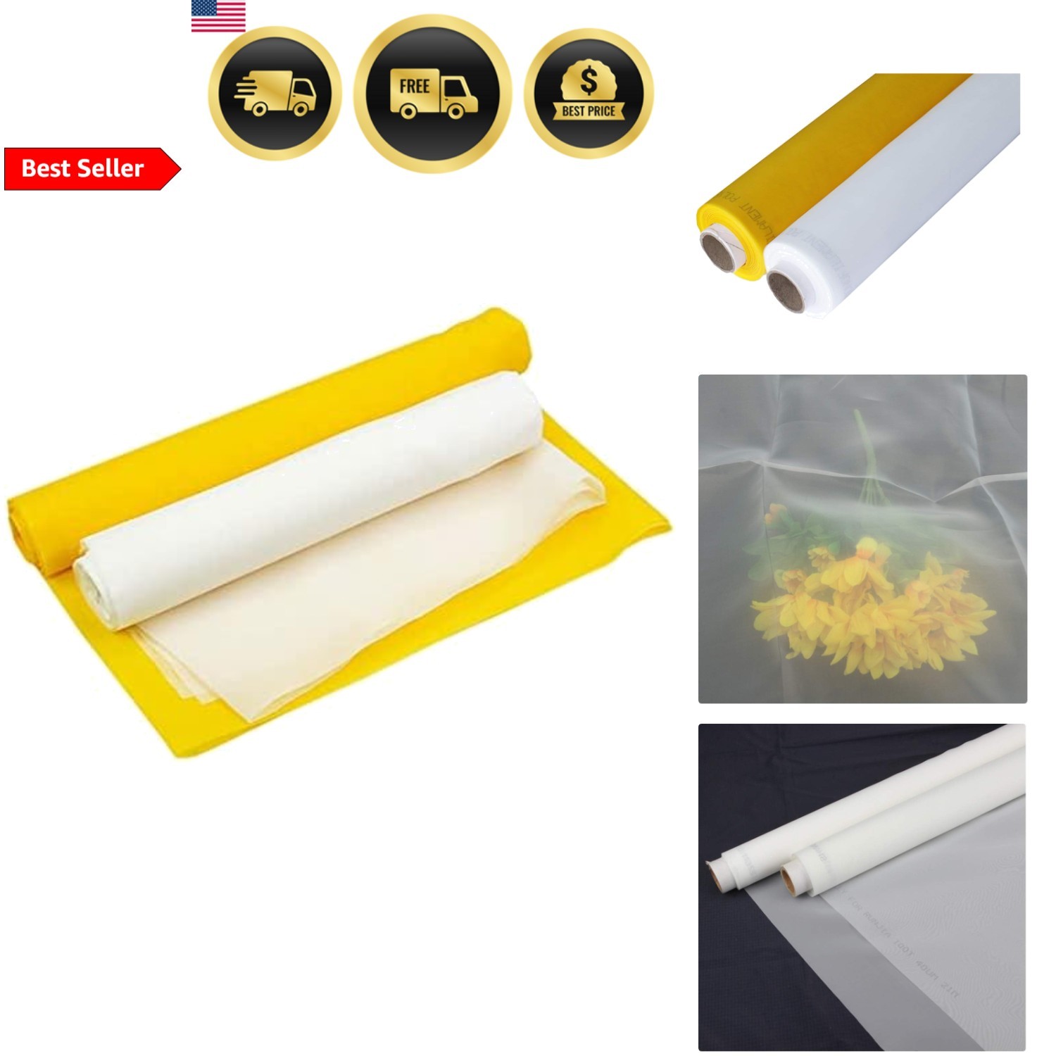 Silk Screen Printing Mesh Fabric 100 110 120 140 160 180 200 250 300 Mesh Roll