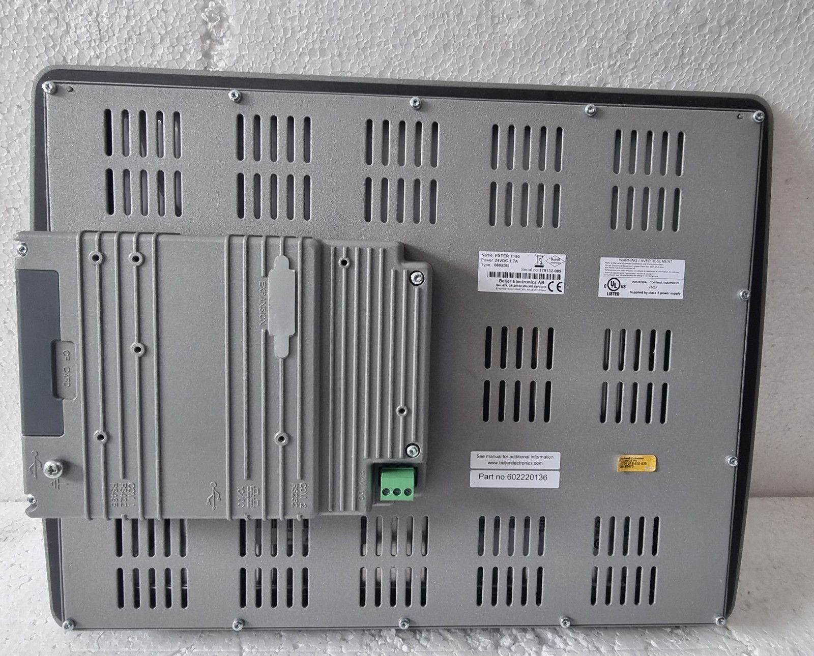 BEIJER ELECTRONICS EXTER T150 PART NUMBER : 06050G HMI DISPLAY