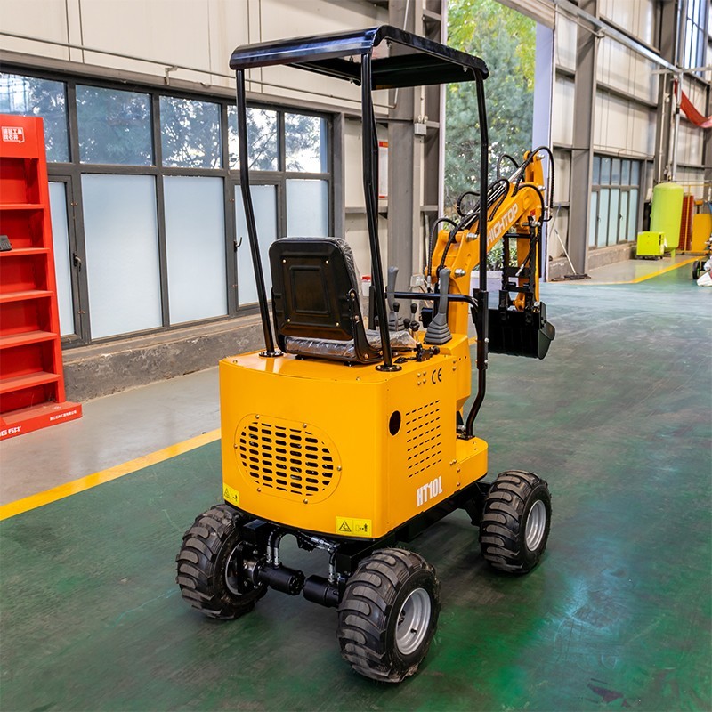 1 Ton Mini Wheel Excavator Mechanical Thumb RATO Engine Compact Digger US Stock