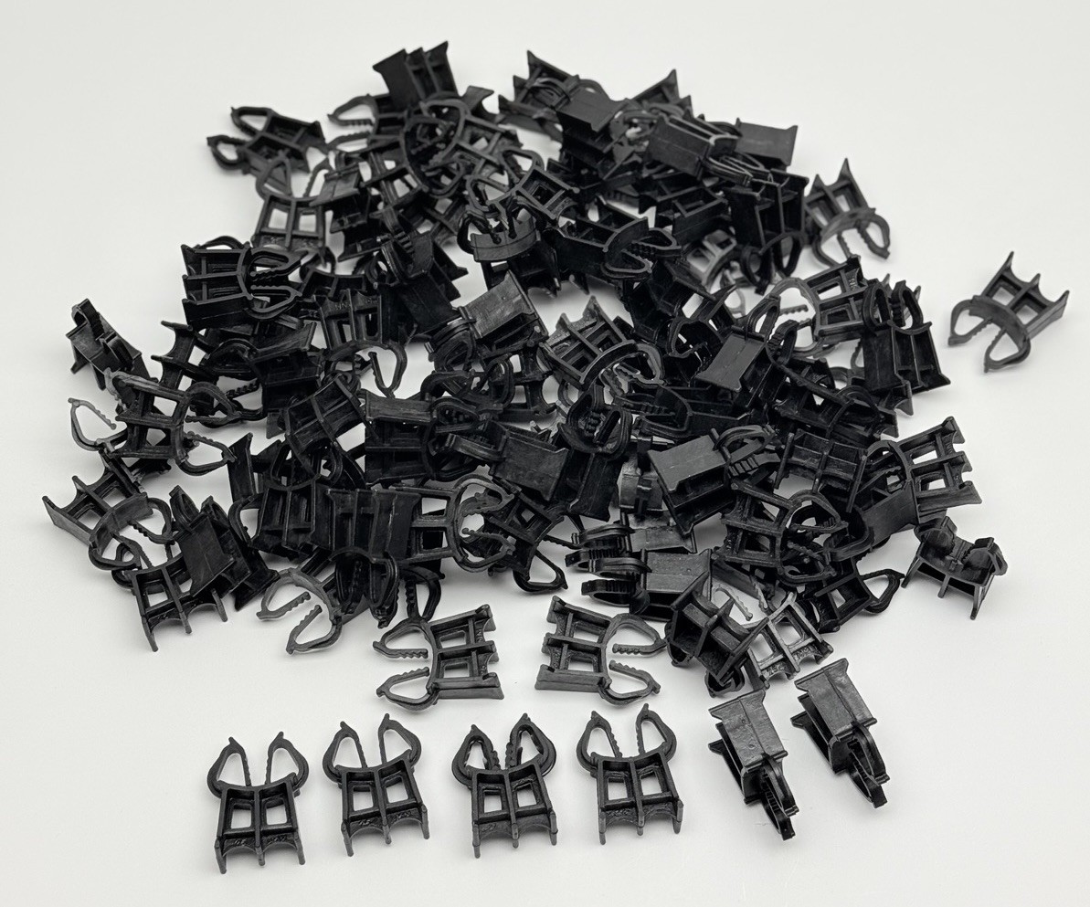 Lot of 100, Spillman, Plaschairs 25NP20 Plastic Rebar Chair 1″ Cover, Black