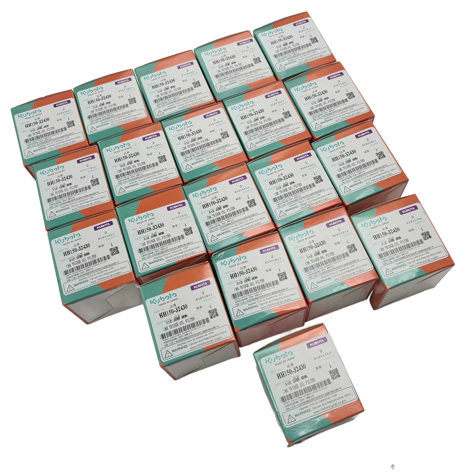 New 20 pack Oil Filter HH1J0-32430 (Replaces HH150-32430) for Kubota
