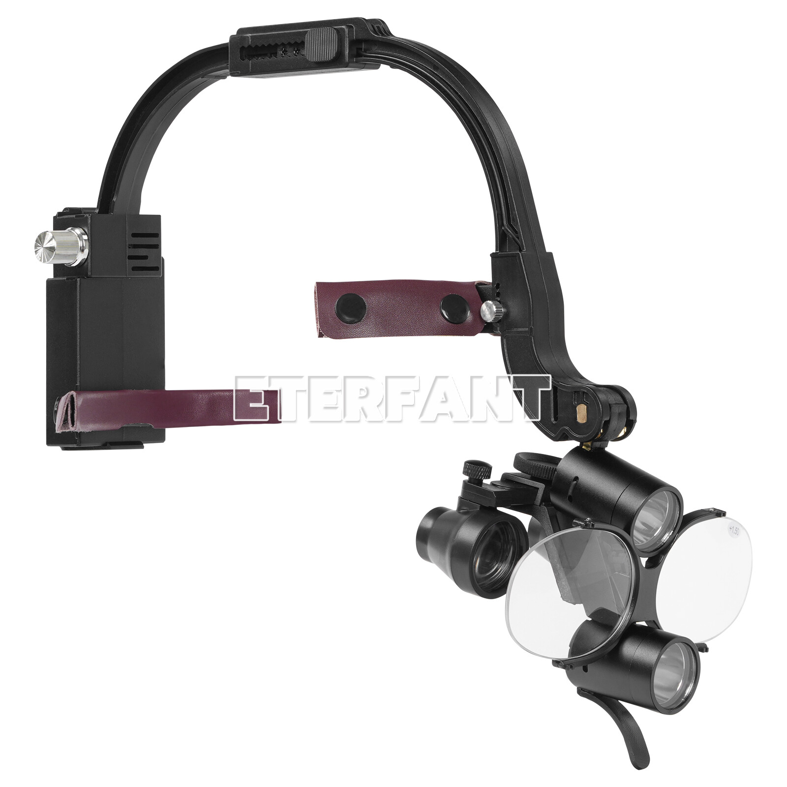 ETERFANT 3.5X Dental Surgical Headband Binocular Loupes 5W LED Head Light 2 Leds