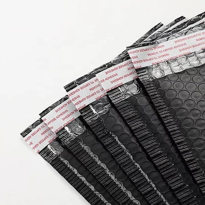 Black 4×8 Poly Bubble Mailers Padded Envelopes Mailing Bags Packing Self Seal .
