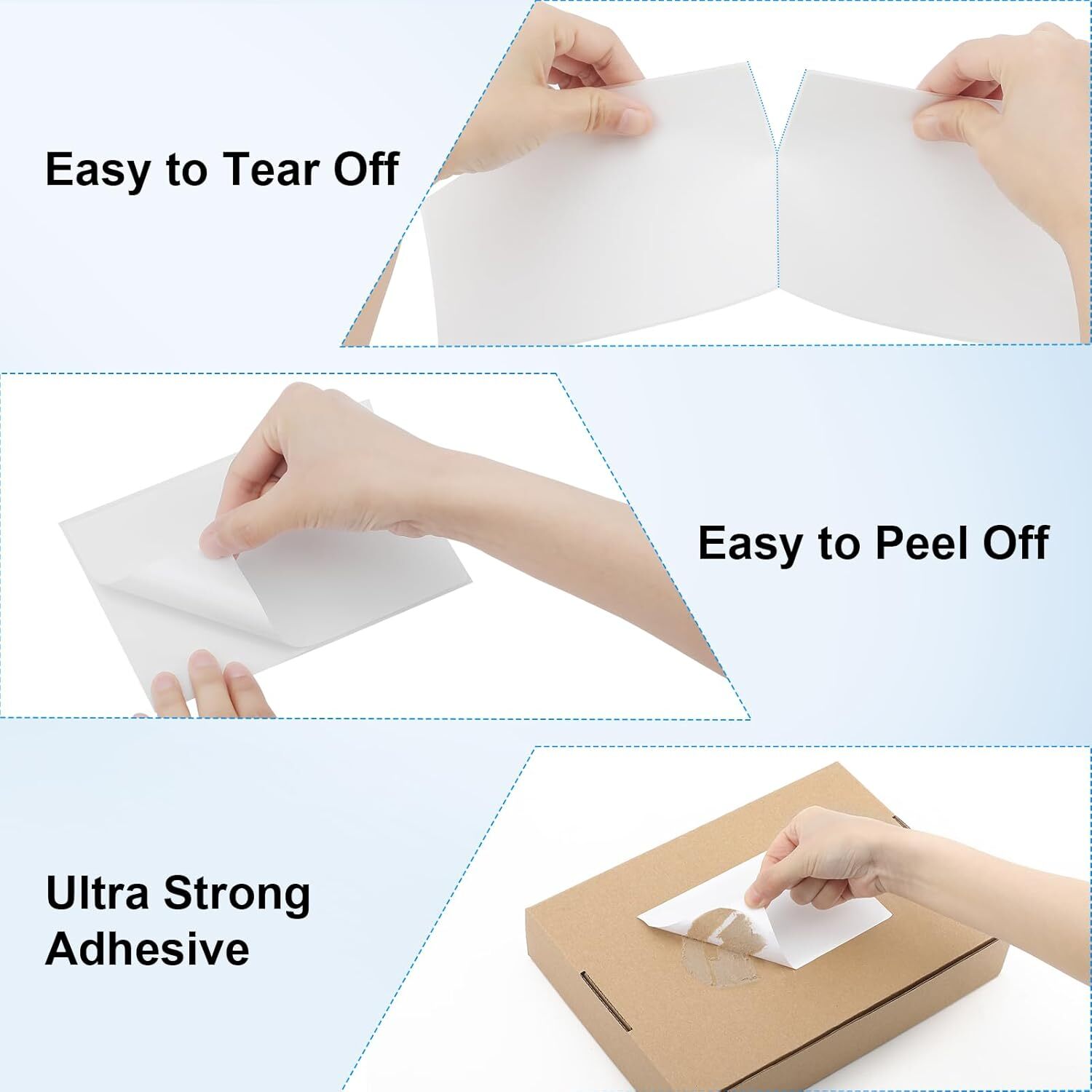 500/Stack 4×6 Fanfold Direct Thermal Shipping Labels Perforated Mailing Labels