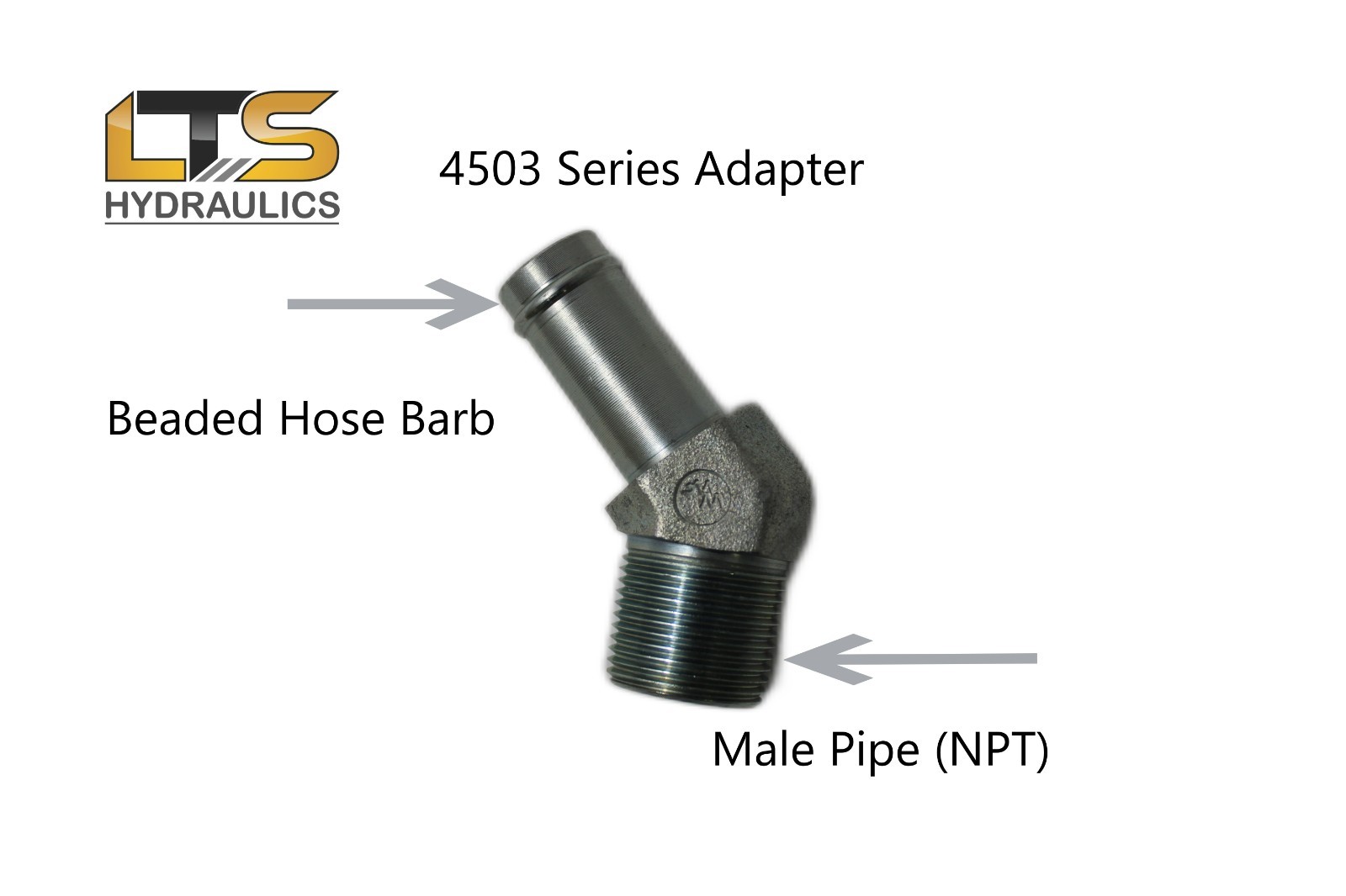 New Male Hose Barb x Male NPT 45 DEG Steel Fitting Multiple Sizes Available 4503