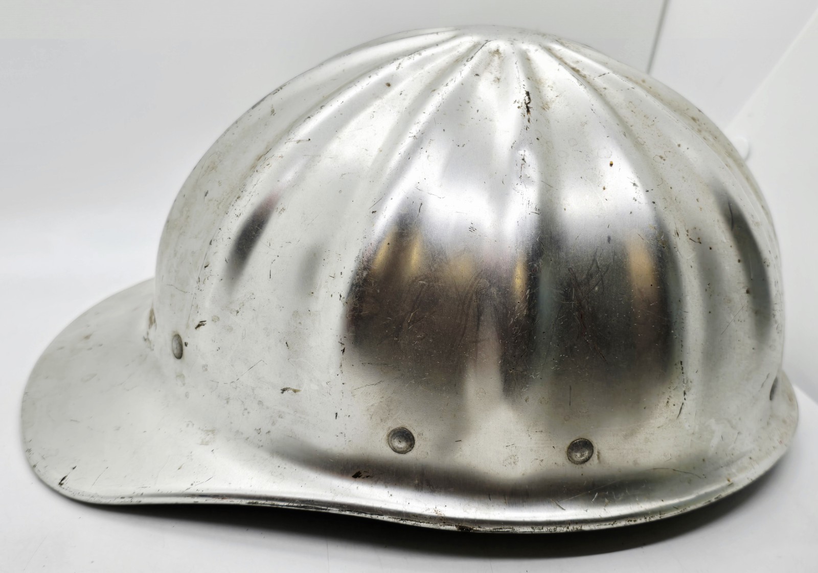 Vintage 1960’s Superlite Aluminum Hard Hat, Metal helmet, Full Brim, Lightweight