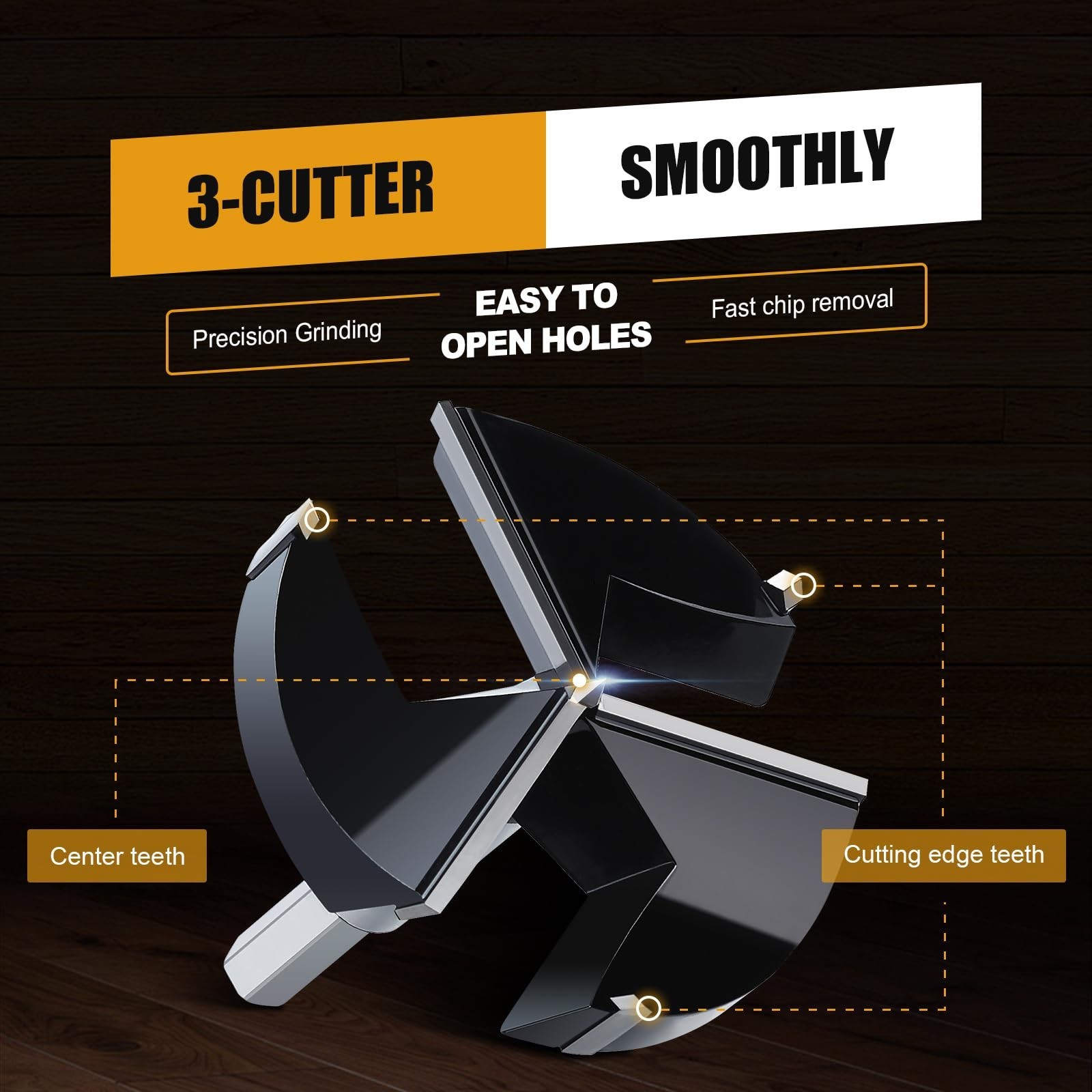 1-1/2″ | 38mm Forstner Drill Bit,Triple Flute Tungsten Carbide Tipped – for H…