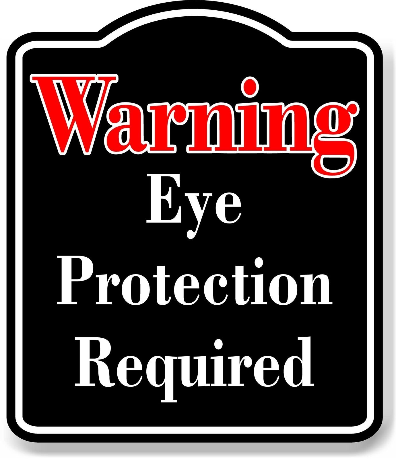 Warning Eye Protection Required Paintball BLACK Aluminum Composite Sign