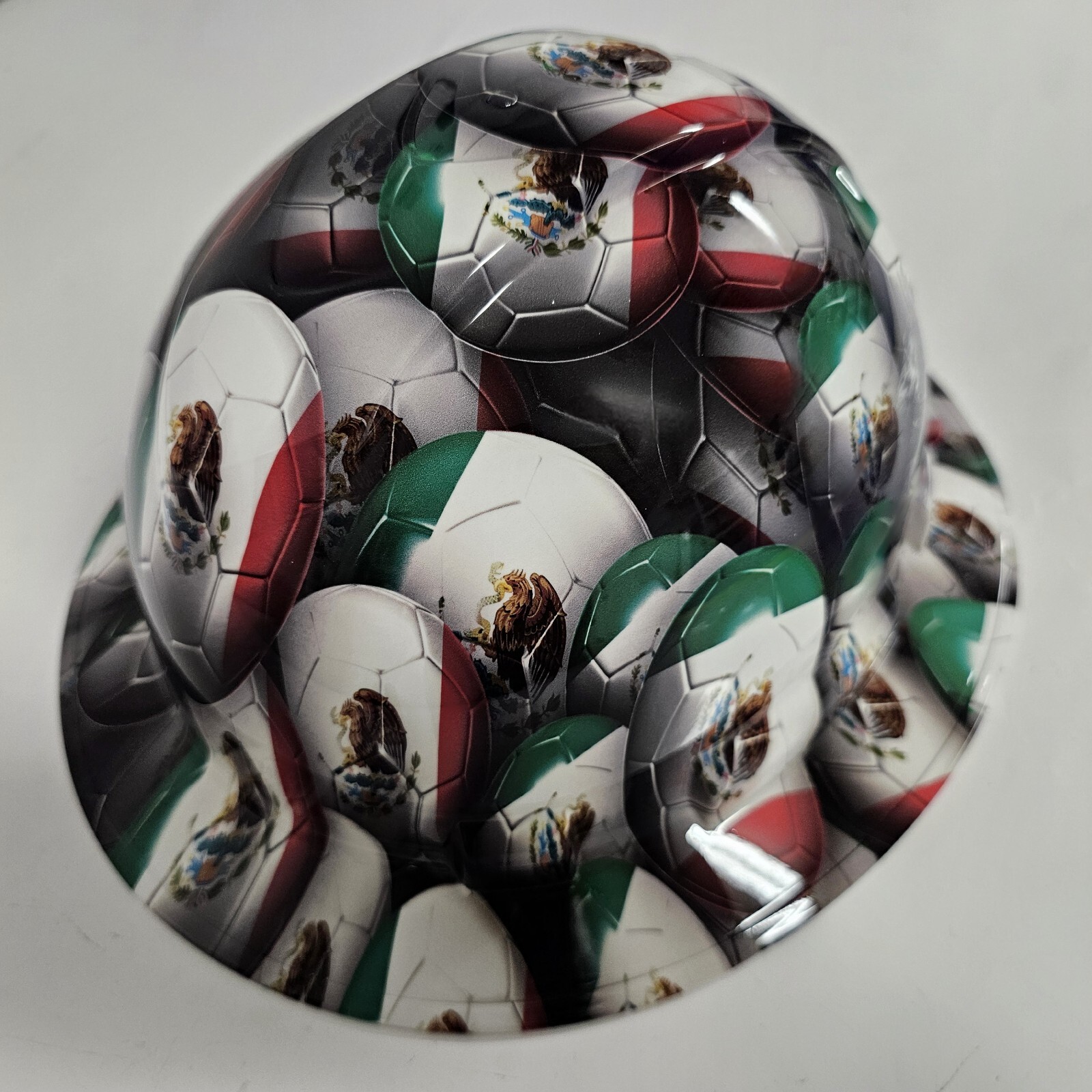 full brim hard hat custom hydro dipped IN MEXICO MEXICAN SOCCER BALLS NEW