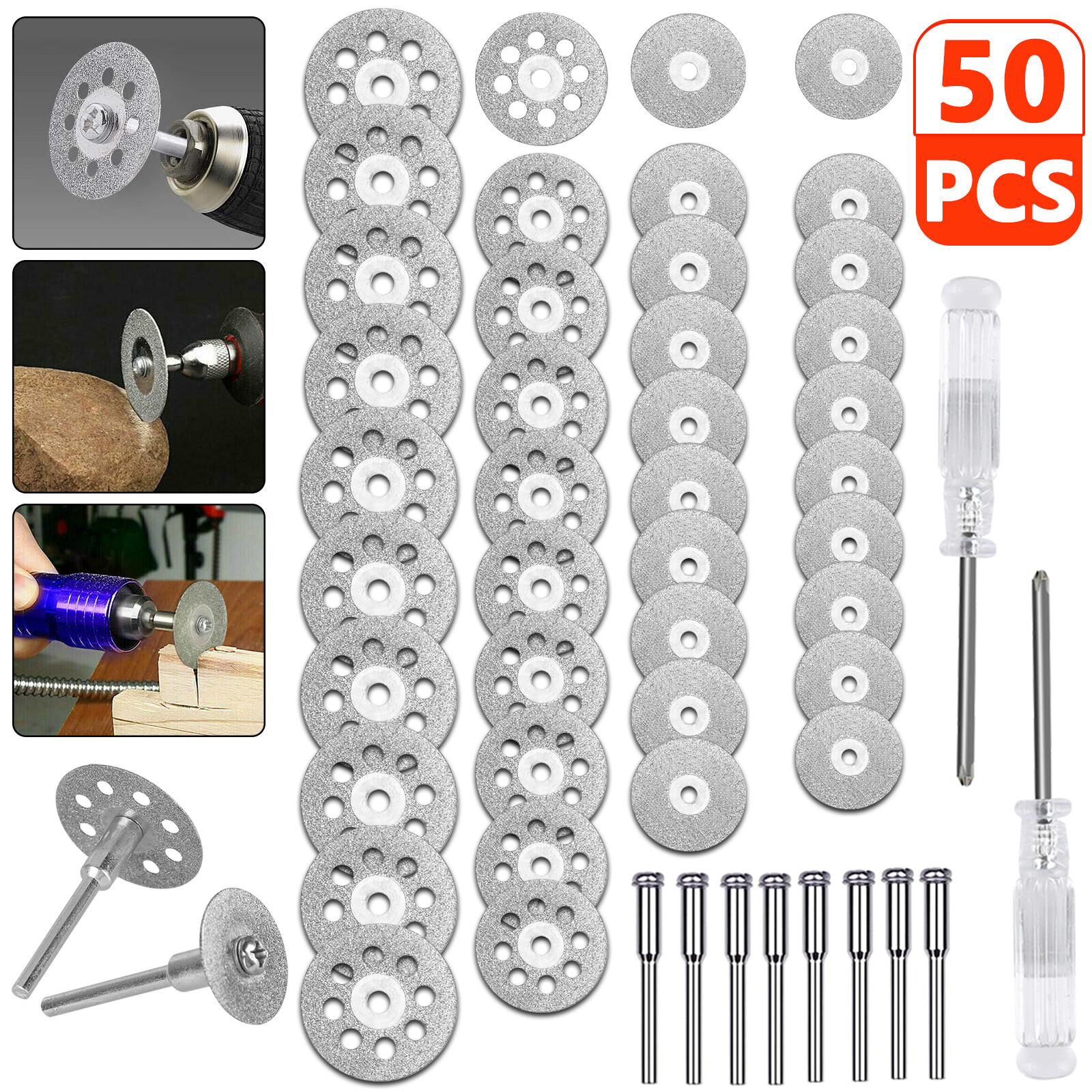 50 x Diamond Cutting Wheel For Dremel Rotary Tool Die Grinder Metal Cut Off Disc