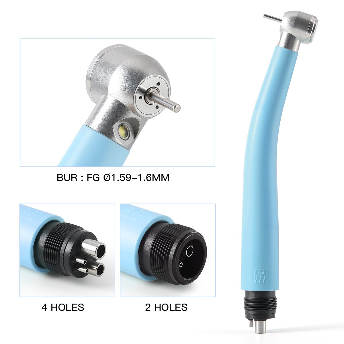 AZDENT Dental E-generator LED High Speed Handpiece Plastic 3 Water Spray 4Hole