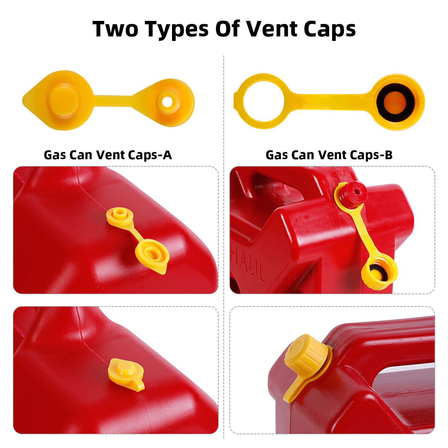 6X Replacement Gas Can Spout Nozzle Vent Kit for Plastic Gas Cans Old Style Cap