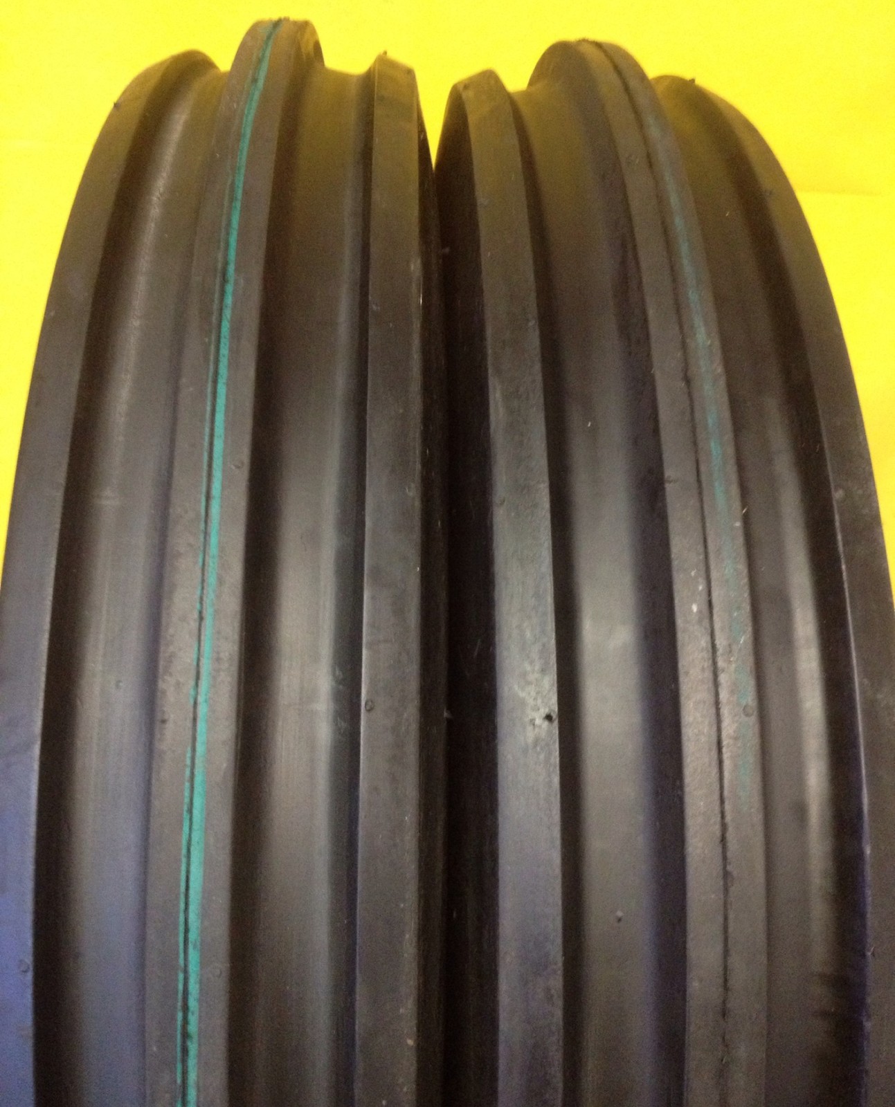 TWO 500X15,500-15,5.00X15,5.00-15 HEAVY DUTY 3 Rib Tractor Tires w/Tubes