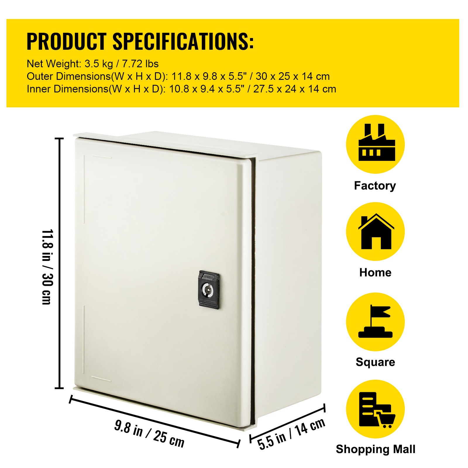 12” 16” 20″ Fiberglass Electrical Enclosure IP66 Junction Box Outdoor