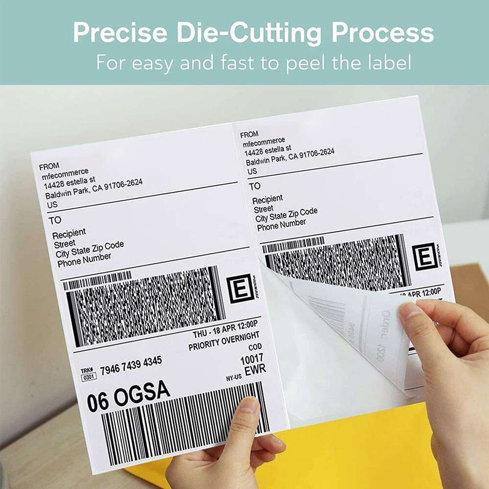 50-1000 Shipping Labels 8.5″ x 5.5″ Half Sheets Self Adhesive 2 Per 8.5×11 Sheet