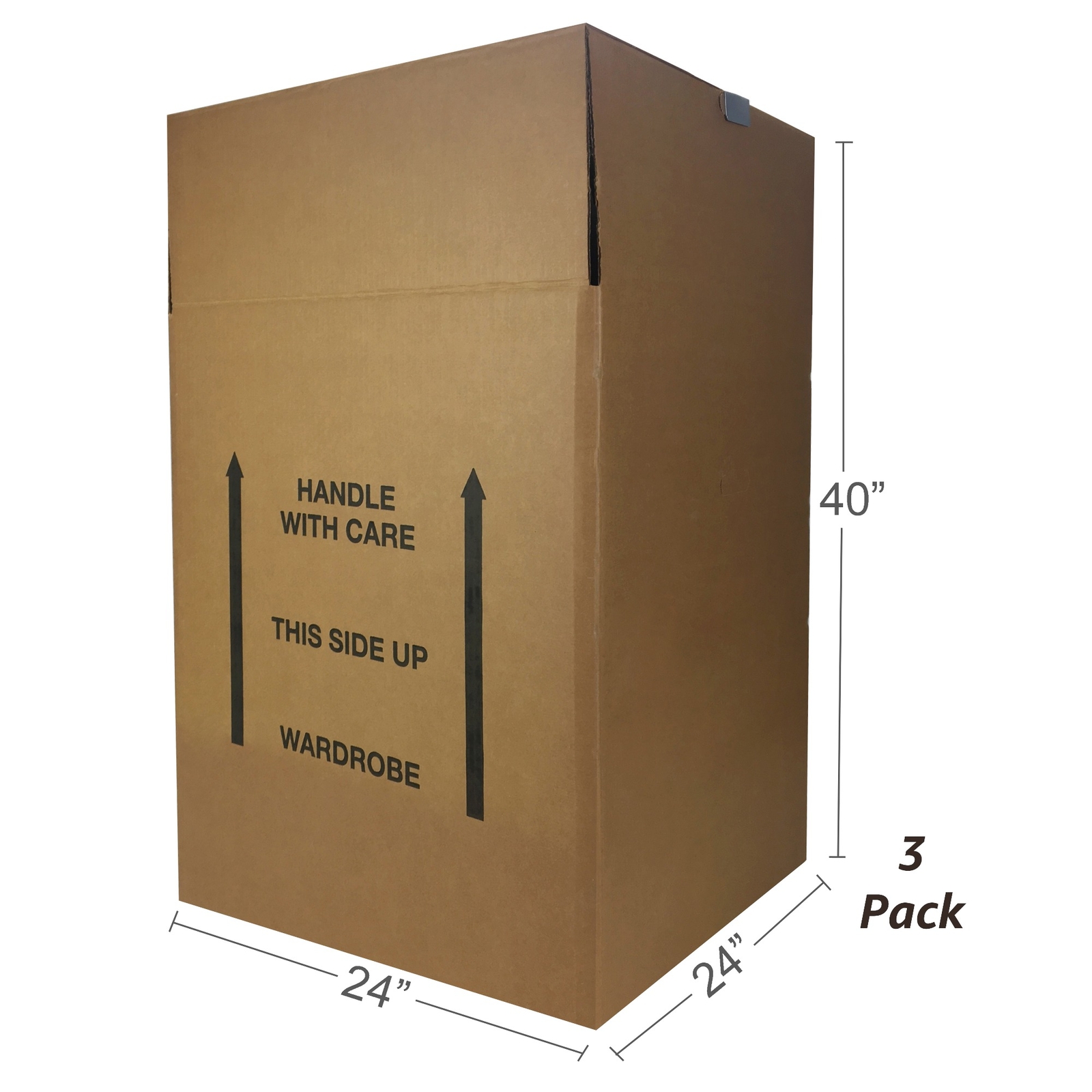 UBMOVE Large Corrugated Wardrobe Moving Boxes (Bundle of 3) 24″ x 24″ x40″