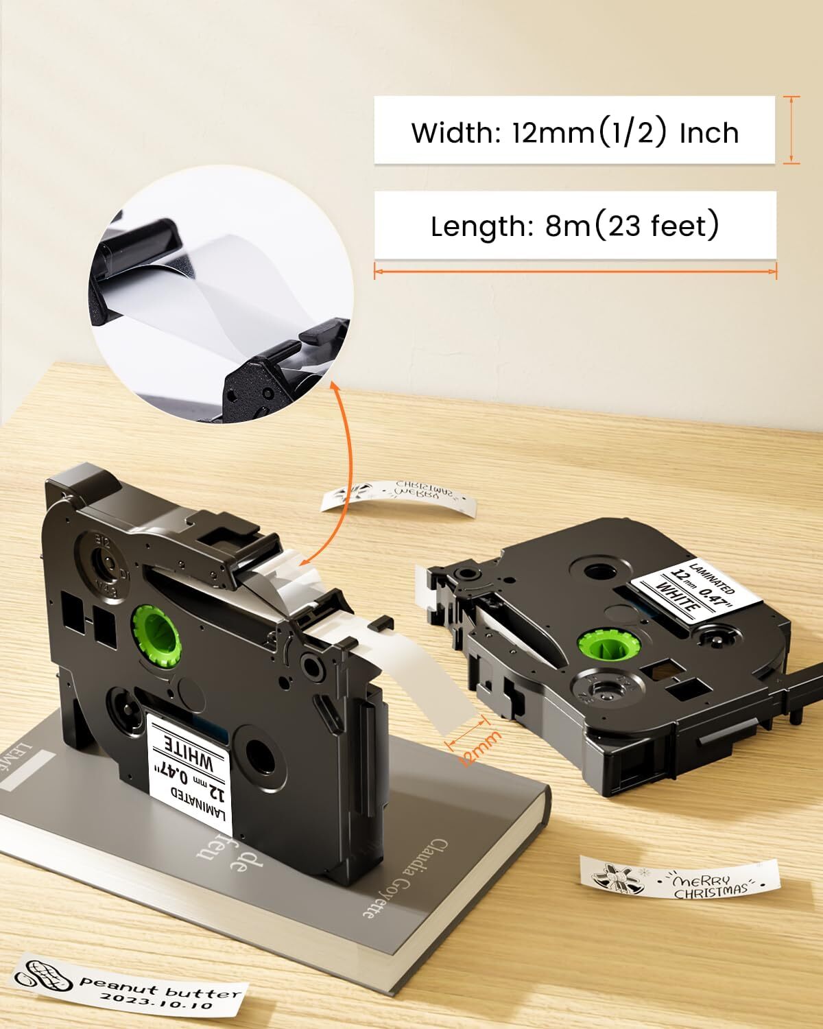 10PK For Brother P-Touch TZe-231 TZ-231 12mm White Standard Laminated Label Tape