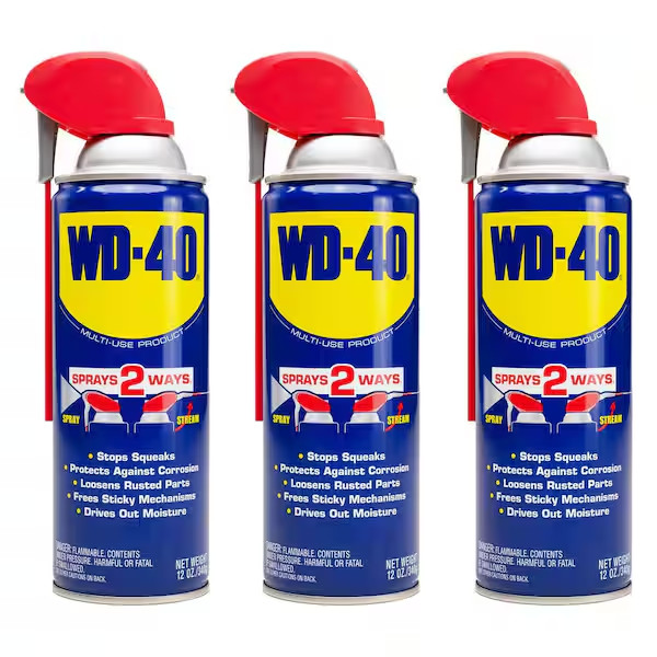 WD-40 Multi Use Lubricant Spray 12 oz Smart Straw 2 Way Formula (𝟯-𝗣𝗮𝗰𝗸)