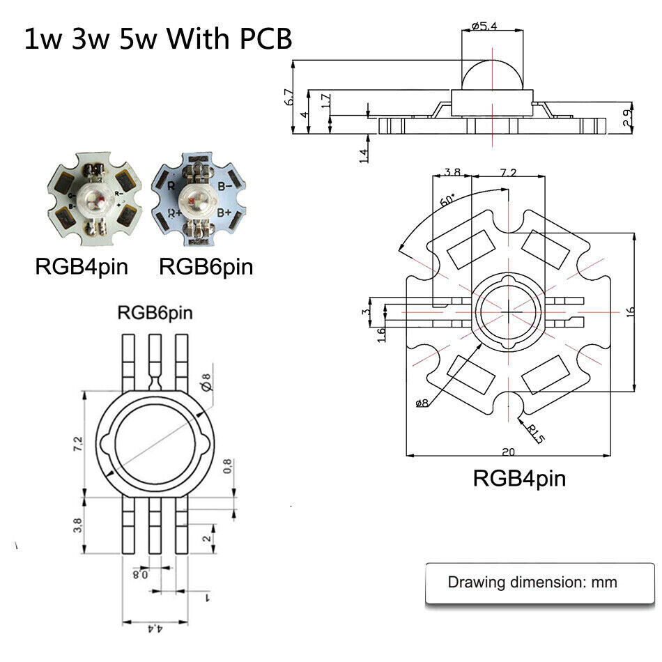 3W watt High Power SMD LED COB Chip Lights Beads White Red Blue Yellow With PCB