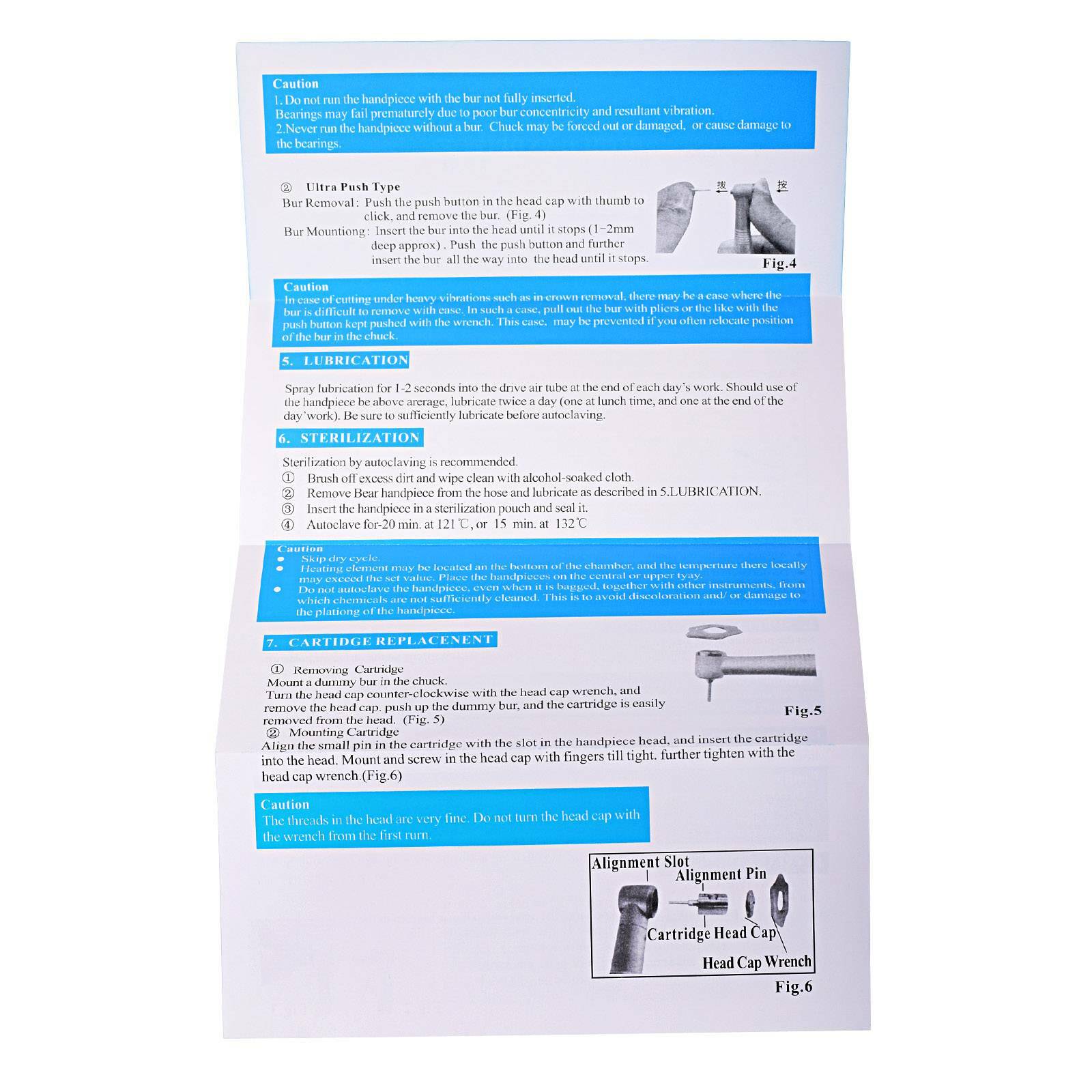 10Packs NSK Style Dental High Speed Surgical Handpiece Push Button Turbine 4Hole