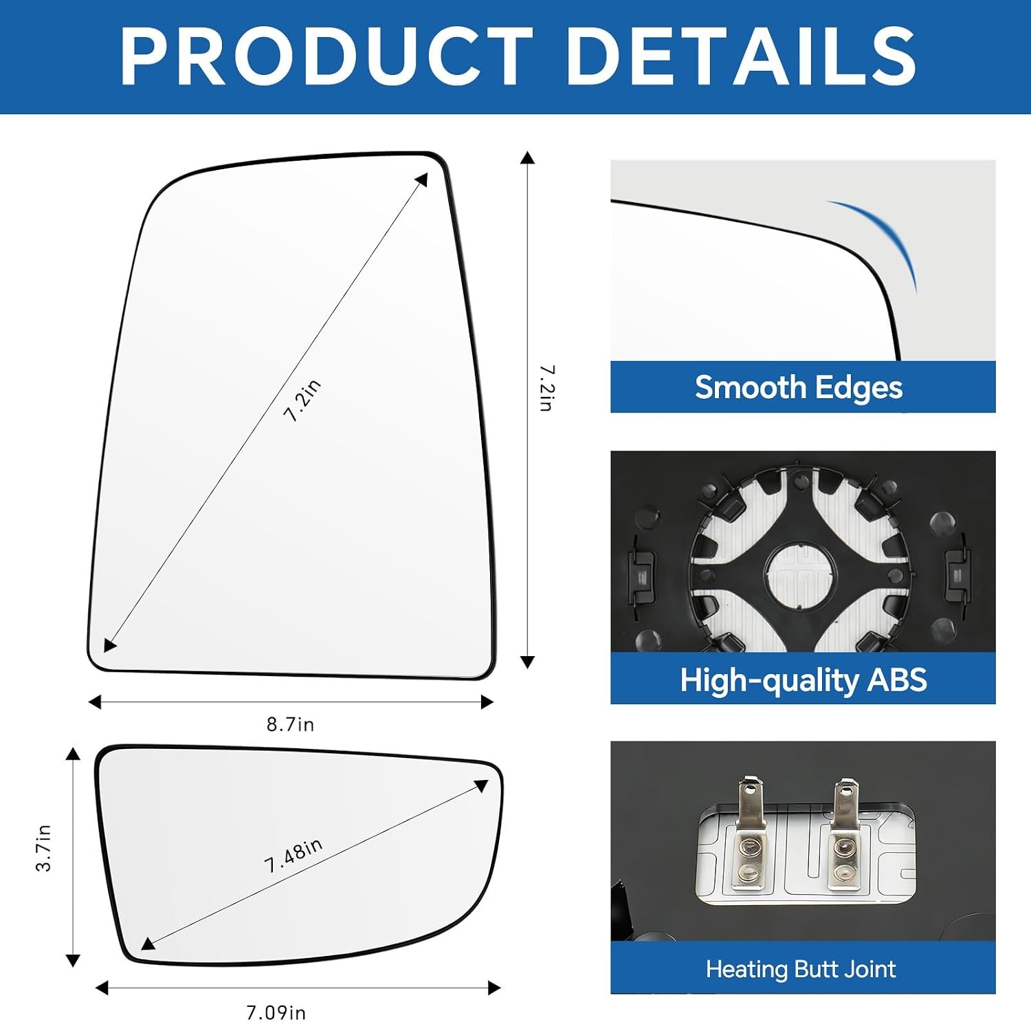 Driver Left Side Upper & Lower Mirror Glass for Ford Transit 150 250 350 2015-20