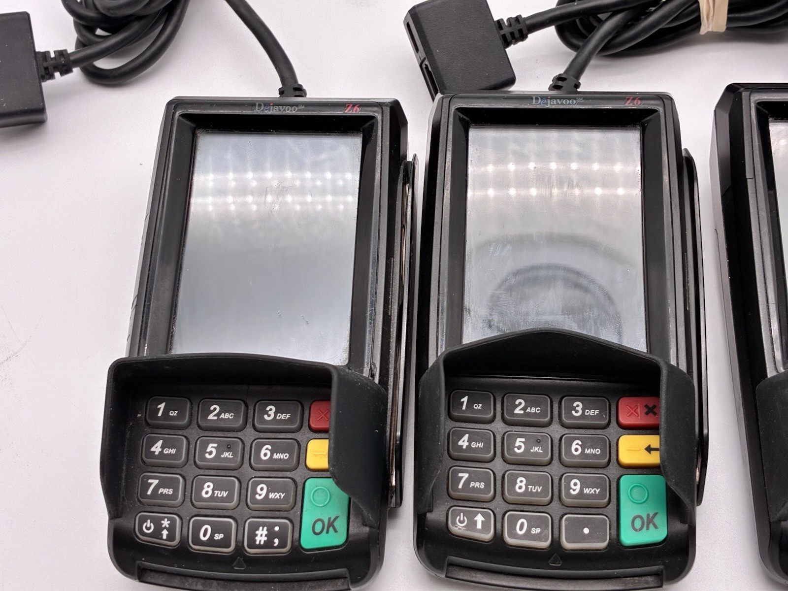 Lot of 4 Dejavoo Z6 Credit Card Terminals POS Machines For Parts Repair Locked