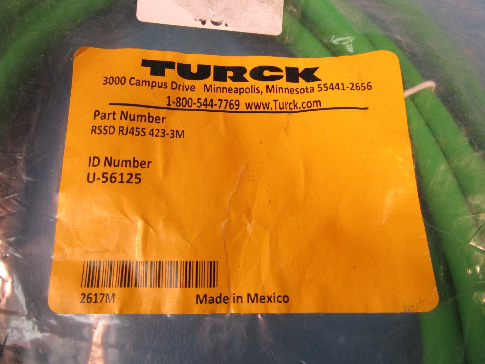 TURCK RSSD-RJ45S-423-3M, U-56125 DOUBLE-ENDED CORDSET STRAIGHT MALE CONNECTOR