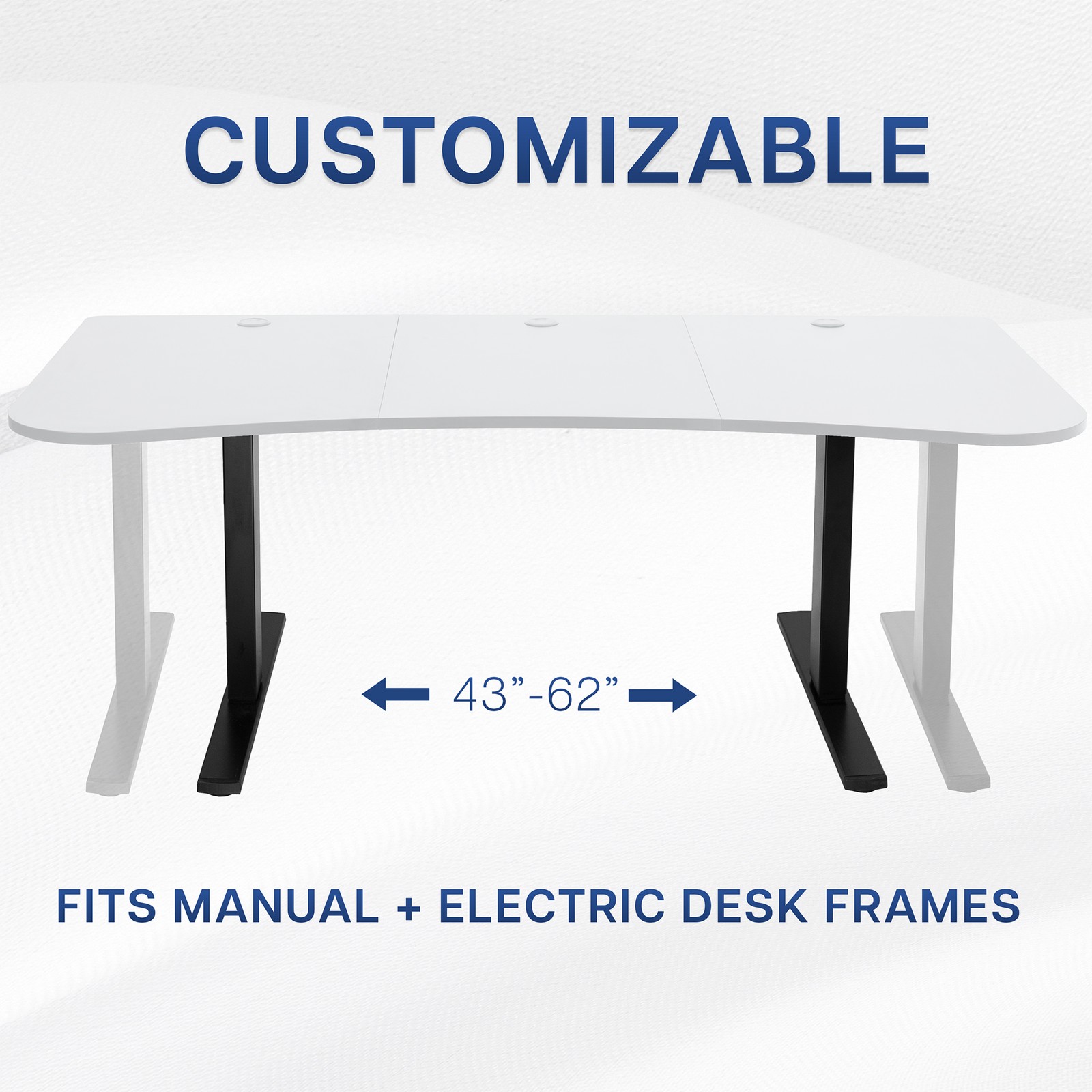 VIVO White 63″ x 32″ Table Top for Adjustable Standing Desk Frames