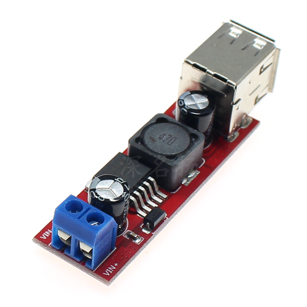 5pcs Dual USB LM2596 5V 3A Voltage Step-down Buck Module 6-40V IN with Terminals