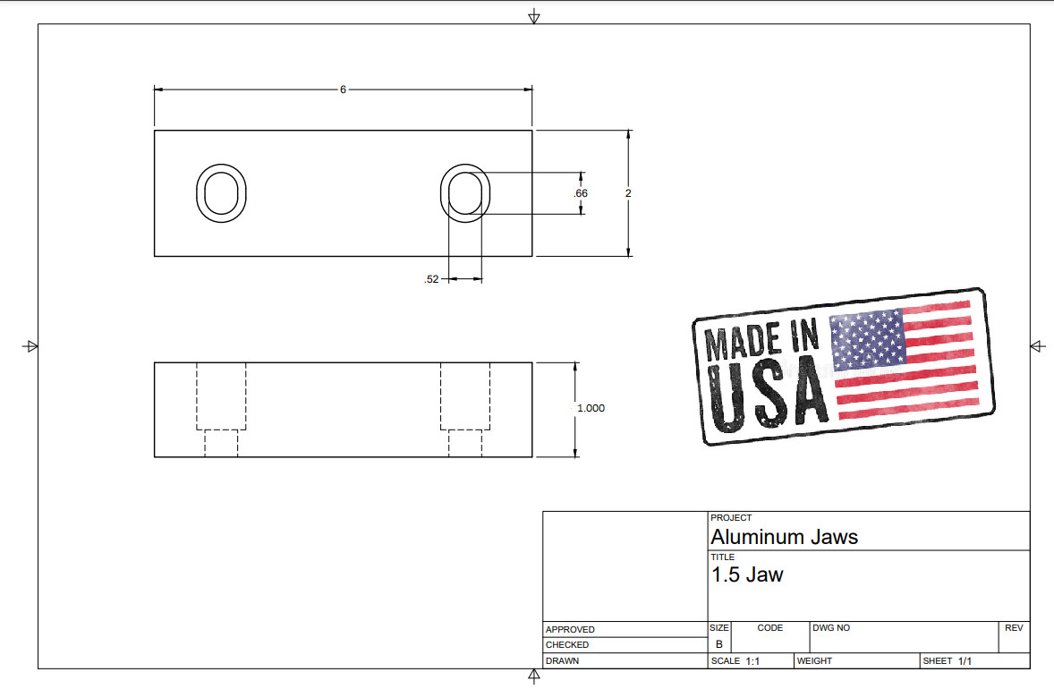 10 Packs (20pcs) 1″ x 2″ x 6″ Standard Aluminum Soft Jaws Set Fits Kurt 6″ Vises
