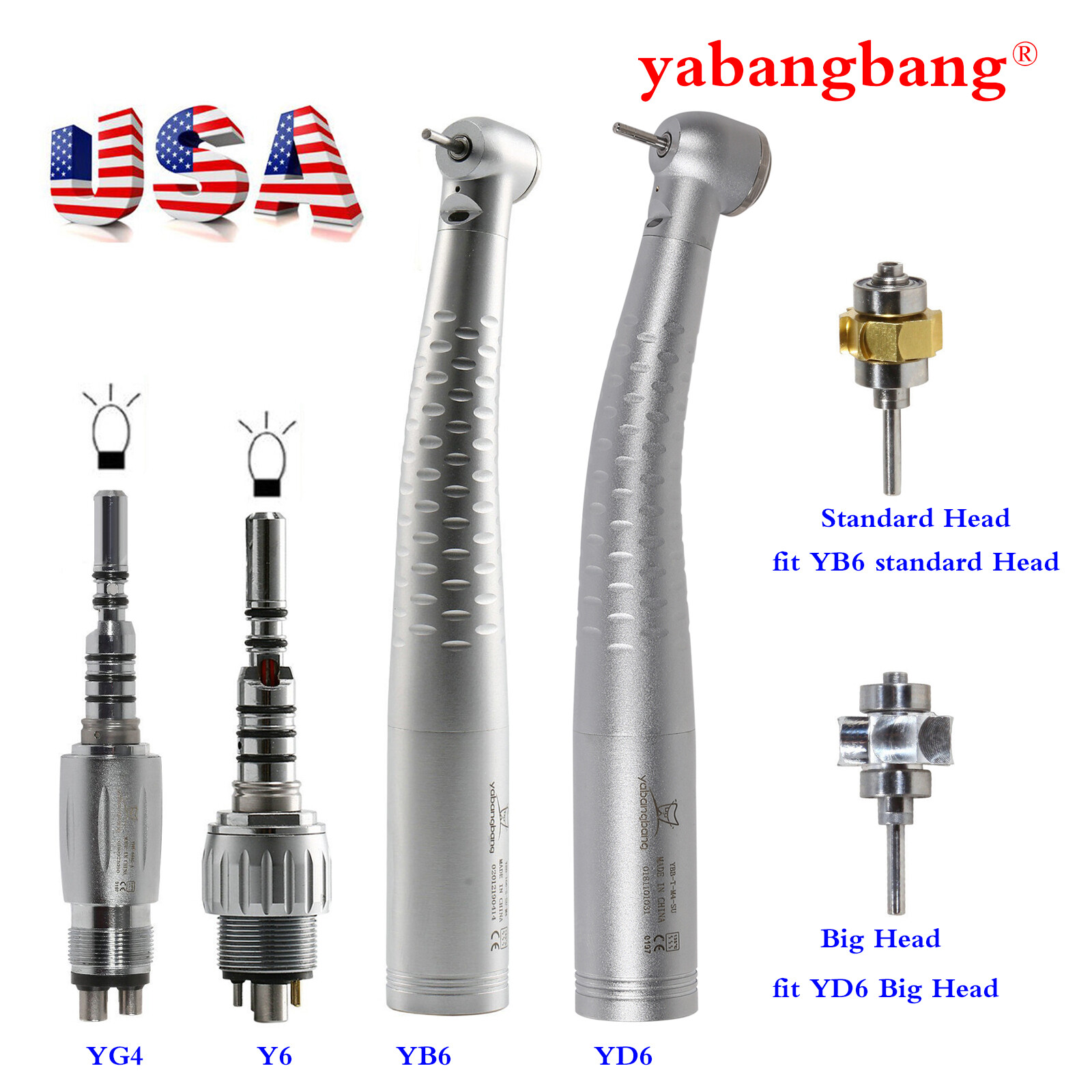 KAVO Style Dental Fiber Optic LED High Speed Handpiece / Quick Coupler 4/6 Holes