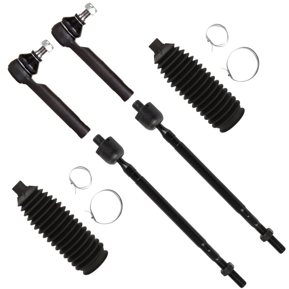Front Suspension Kit Outer Inner Tie Rod End w/Boots For Subaru Forester