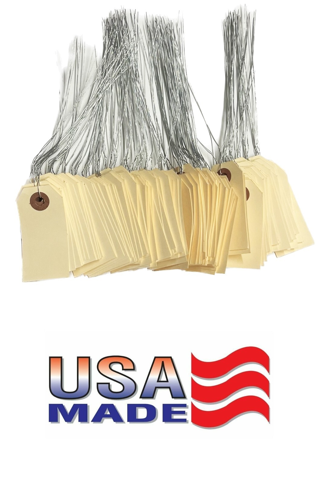 100 pcs- 2 3/4″ x 1 3/8″ Size 1 Manila Inventory Pre-Wired Price Tags with Wire