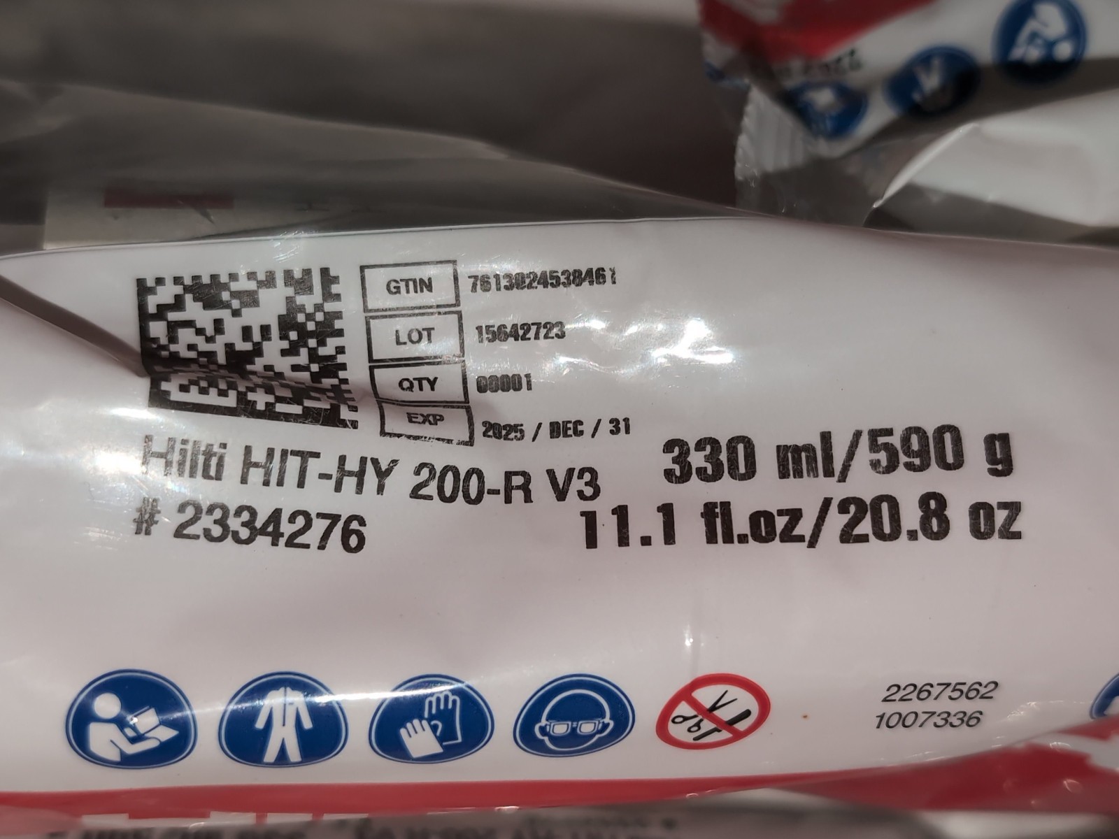 15 tubes of Hilti HIT-HY 200-R V3 Epoxy Adhesive 11.1 fl. oz.
