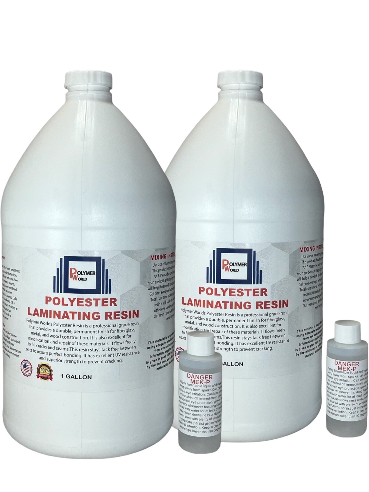 Polymer World Polyester Resin 2 Gal Kit For Boats RV’s Canoes Fiberglass Autos