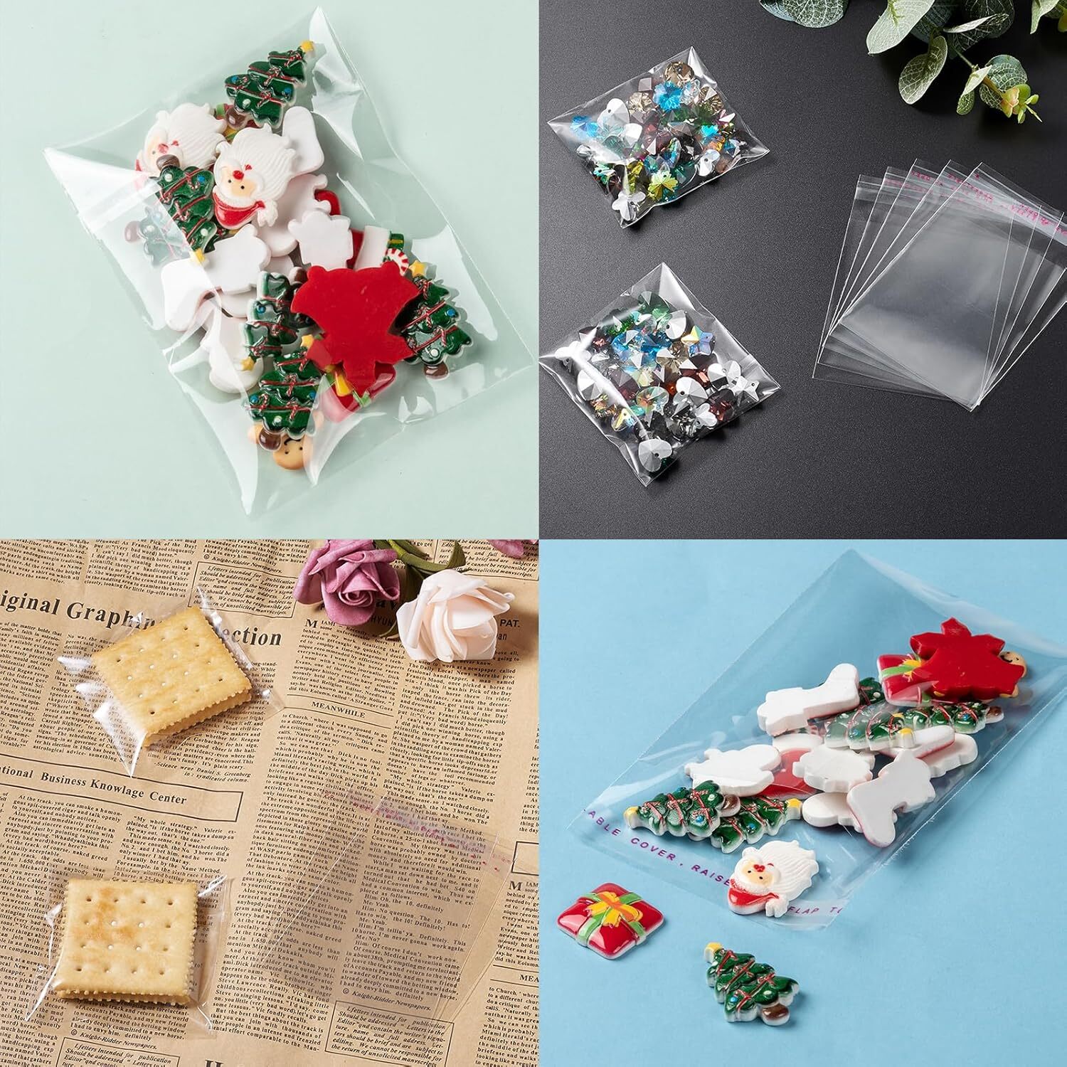 Clear Resealable Self Sealing Cello Cellophane Bag Plastic OPP Poly Bag Any Size