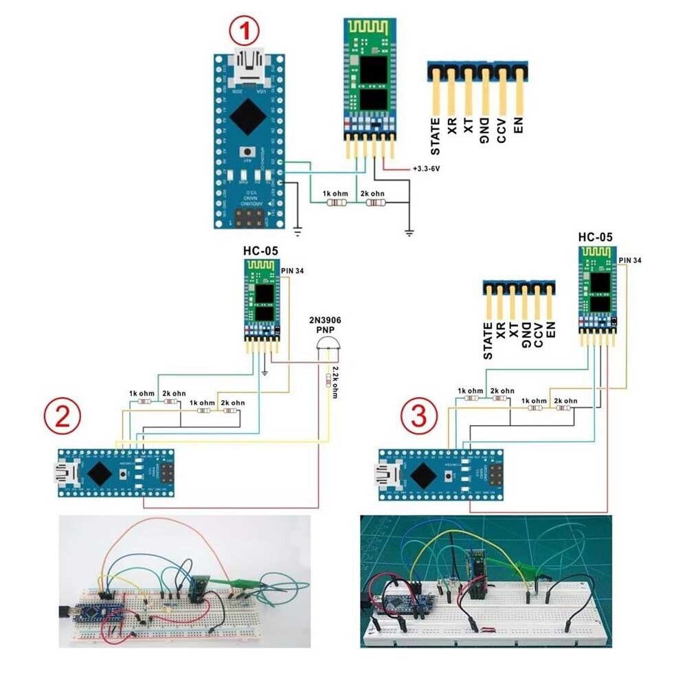 2Pcs HC-05 Wireless Bluetooth RF Transceiver Module anti-reverse For Arduino