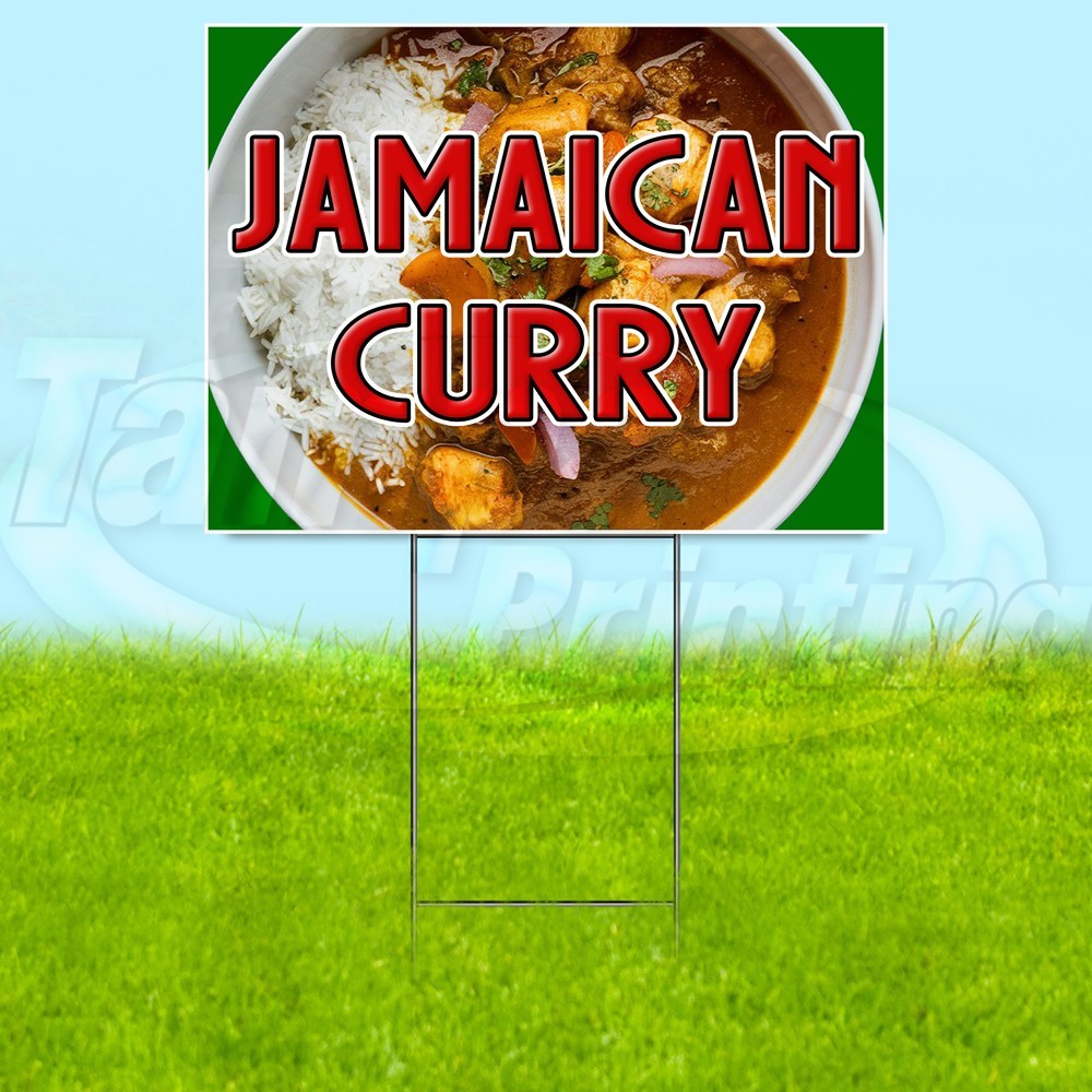 JAMAICAN CURRY 18×24 Yard Sign Food Plastic Corrugated WITH STAKE USA YS08054