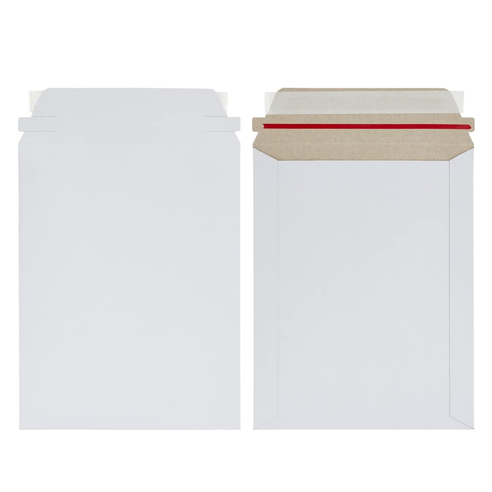 100- 1000 White Flat Photo Mailers Document Envelopes Cardboard Self Seal Mailer