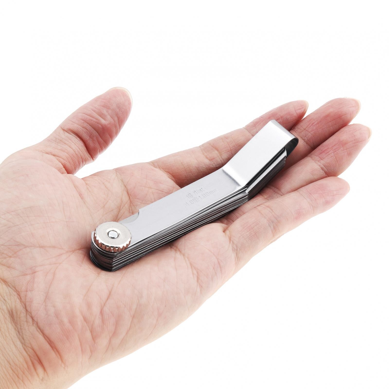 16 Blades 0.05-1mm Thickness Curved Stainless Steel Metric Filler Feeler Gauge