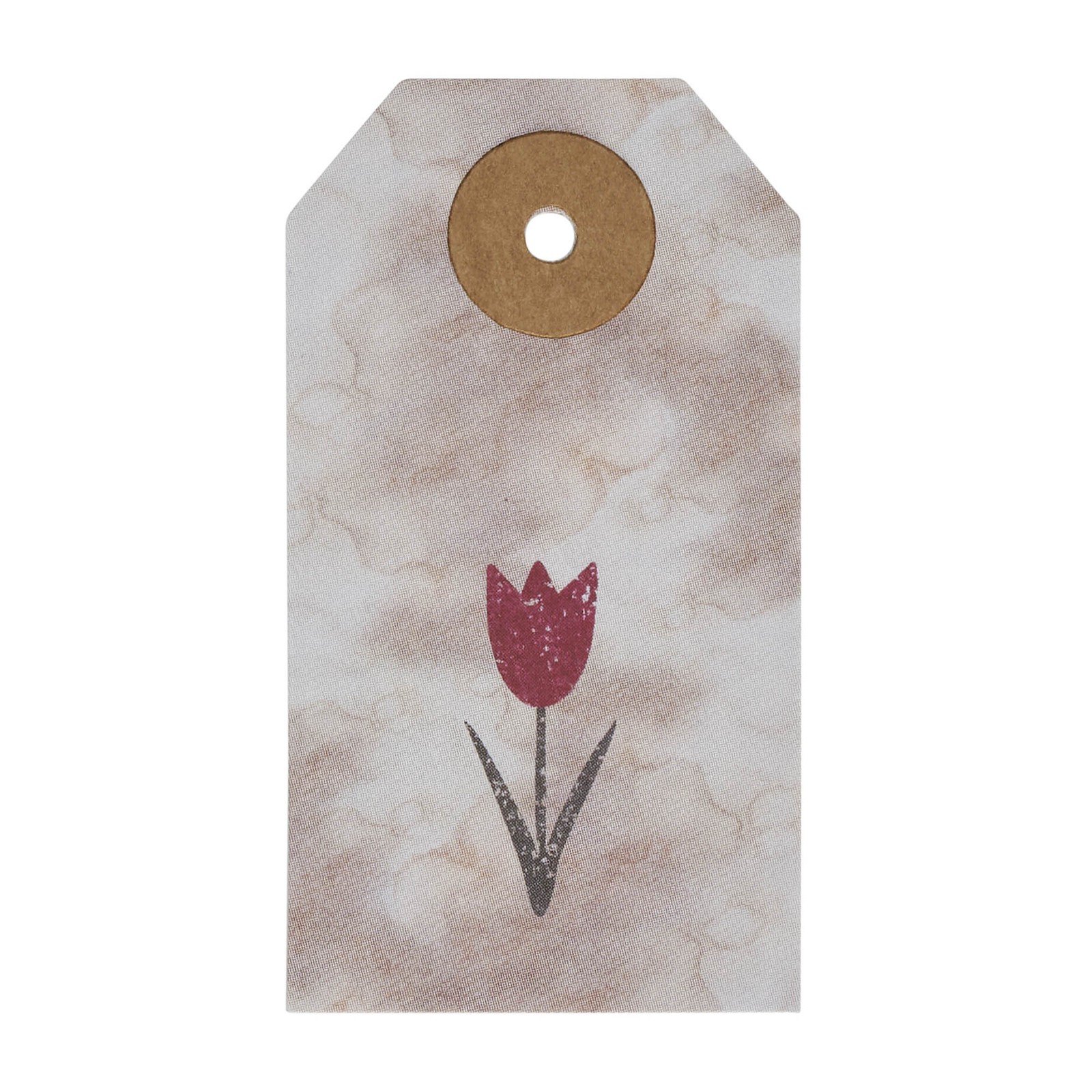 Spring In Bloom Tea Stained Red Tulip Paper Tag 2.75×1.5 Set of 50 VHC Brands