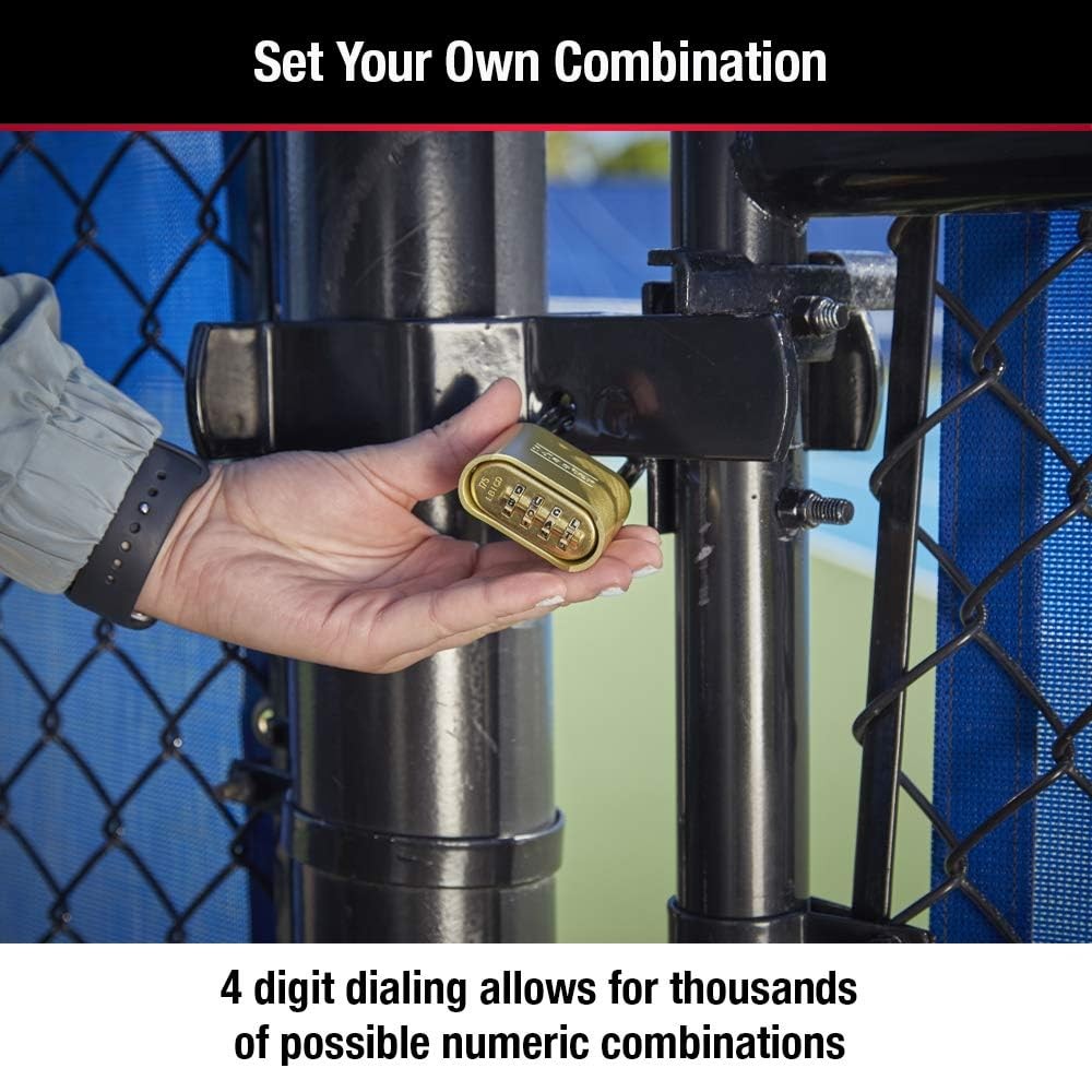 Master Lock Brass Combination Padlock for Indoor and Outdoor use with