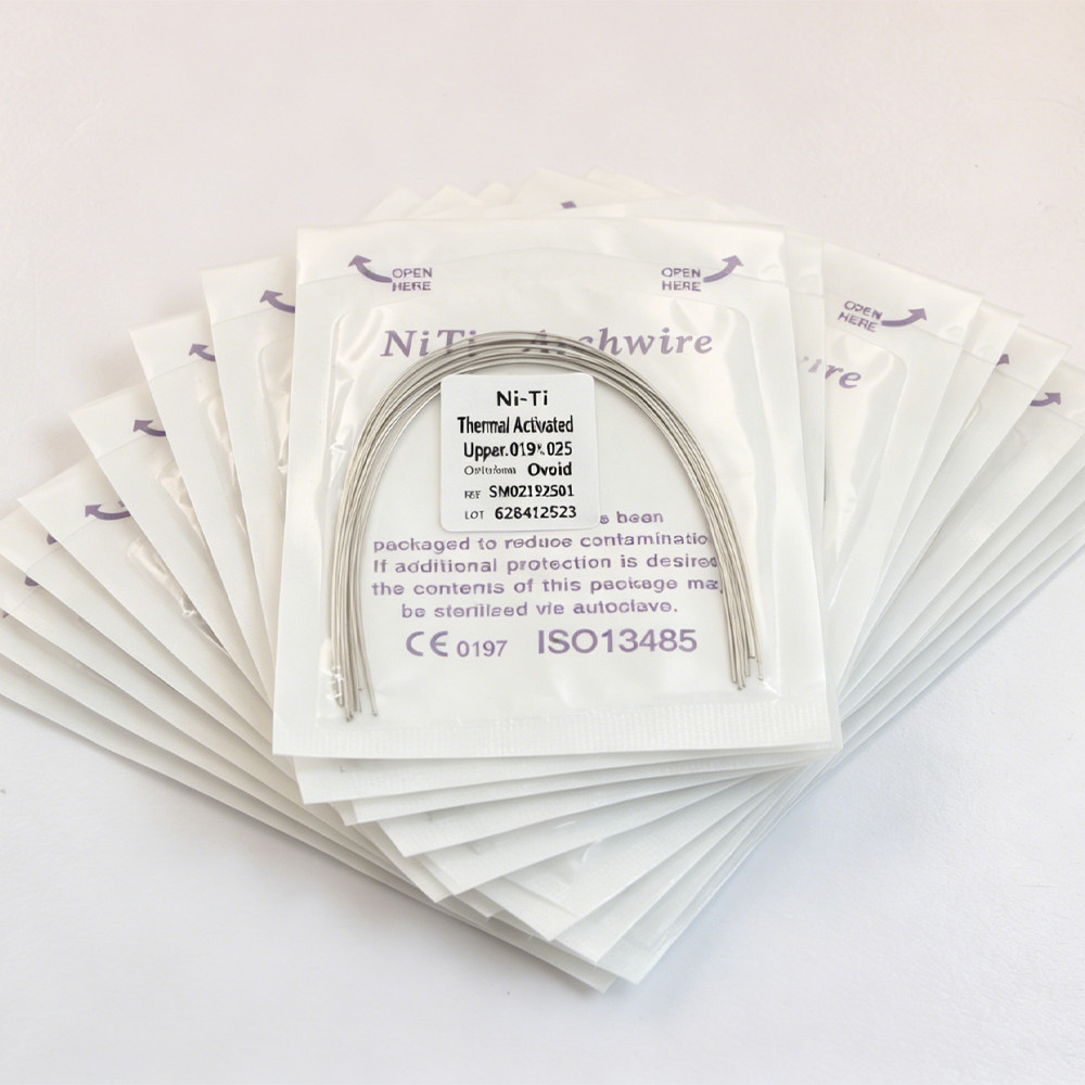 Dental Ortho Heat Thermal Activated Niti Rectangular Arch Wire Ovoid Form