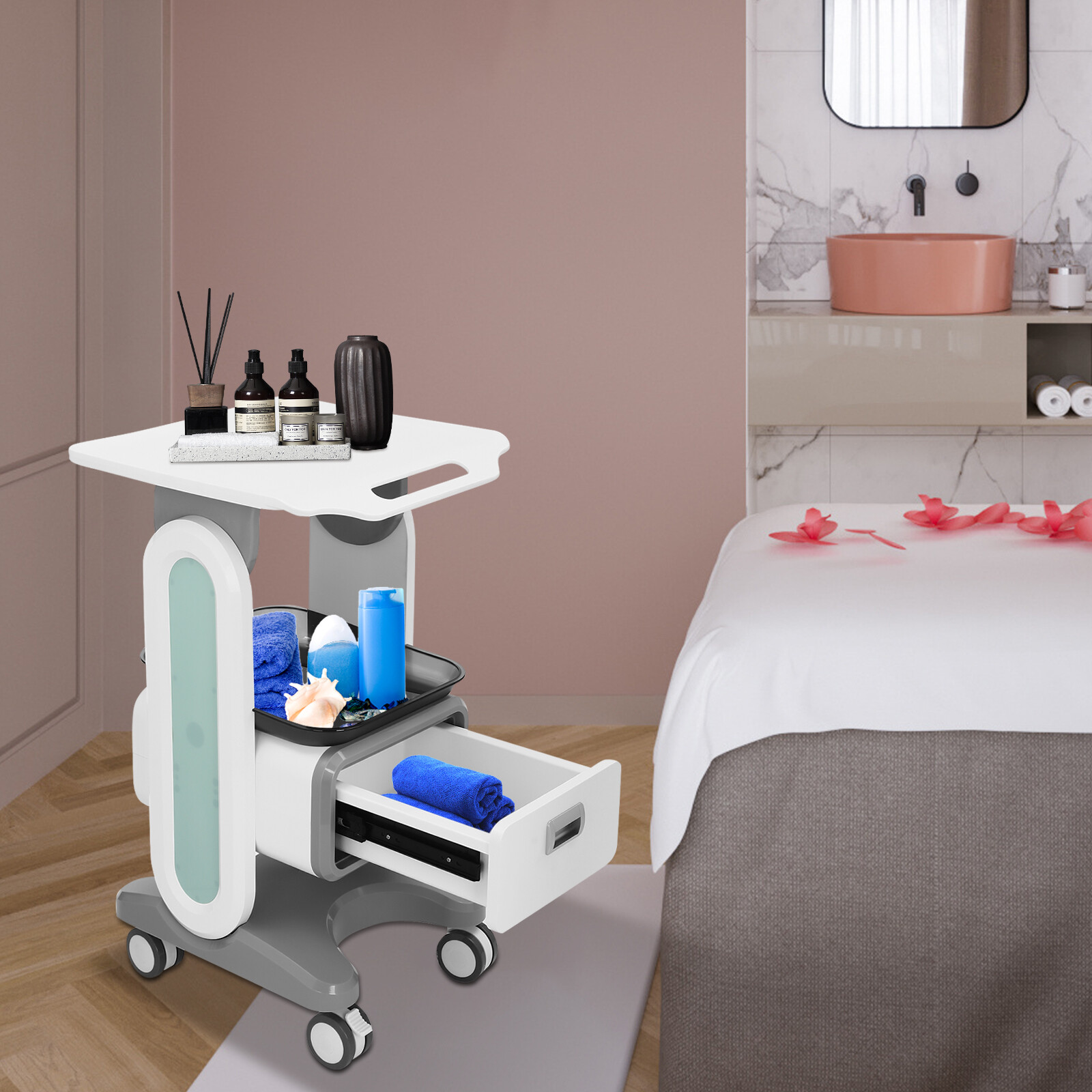 Medical Cart Mobile Cart Cosmetic Instruments Tool Rolling Storage Trolley