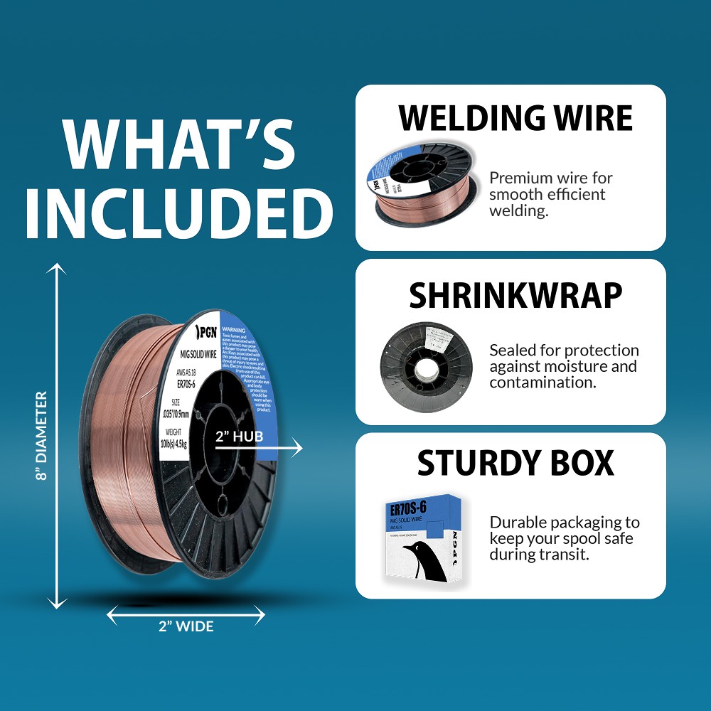 (2 x 10-Lb Spools) ER70S-6 .035″ (0.9 mm) Mild Steel MIG Welding Wire